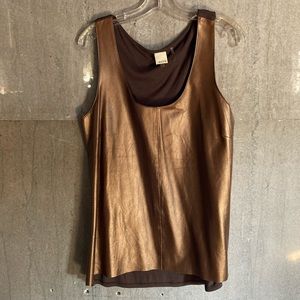 Ecru Leather Top